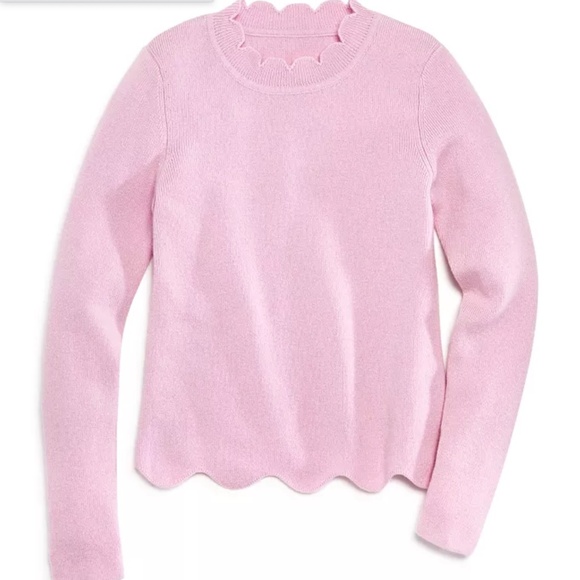 AQUA Girls' PINK Scalloped Cashmere Sweater, Big Kid - Bloomingdales(size L)